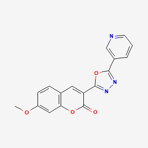 7-methoxy-3-[5-(pyridin-3-yl)-1,3,4-oxadiazol-2-yl]-2H-chromen-2-one - 2640972-96-7