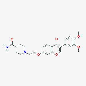 1-(2-{[3-(3,4-dimethoxyphenyl)-4-oxo-4H-chromen-7-yl]oxy}ethyl)piperidine-4-carboxamide - 921141-36-8