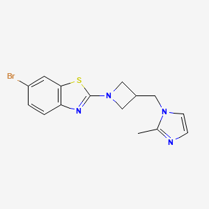 6-bromo-2-{3-[(2-methyl-1H-imidazol-1-yl)methyl]azetidin-1-yl}-1,3-benzothiazole - 2640960-28-5