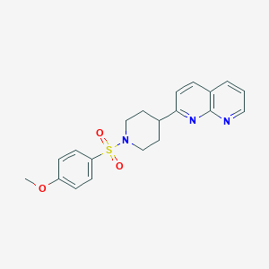 2-[1-(4-methoxybenzenesulfonyl)piperidin-4-yl]-1,8-naphthyridine - 2640956-62-1