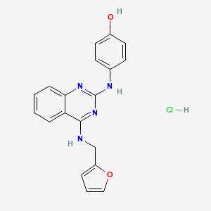 4-[(4-{[(furan-2-yl)methyl]amino}quinazolin-2-yl)amino]phenol - 1216489-00-7