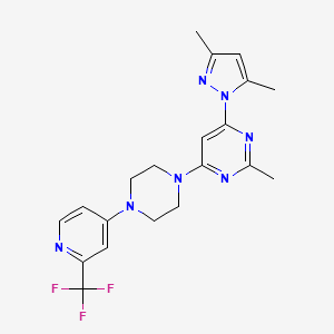 4-(3,5-dimethyl-1H-pyrazol-1-yl)-2-methyl-6-{4-[2-(trifluoromethyl)pyridin-4-yl]piperazin-1-yl}pyrimidine - 2640979-94-6