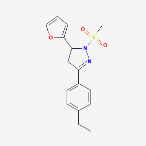 3-(4-ethylphenyl)-5-(furan-2-yl)-1-methanesulfonyl-4,5-dihydro-1H-pyrazole - 871307-71-0