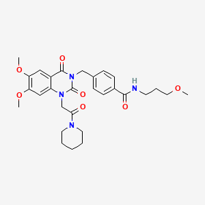 4-({6,7-dimethoxy-2,4-dioxo-1-[2-oxo-2-(piperidin-1-yl)ethyl]-1,2,3,4-tetrahydroquinazolin-3-yl}methyl)-N-(3-methoxypropyl)benzamide - 1223790-96-2