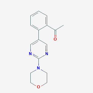 1-{2-[2-(morpholin-4-yl)pyrimidin-5-yl]phenyl}ethan-1-one - 2640818-03-5