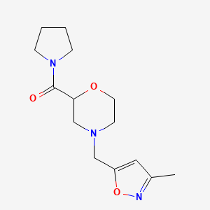 4-[(3-methyl-1,2-oxazol-5-yl)methyl]-2-(pyrrolidine-1-carbonyl)morpholine - 2640975-79-5