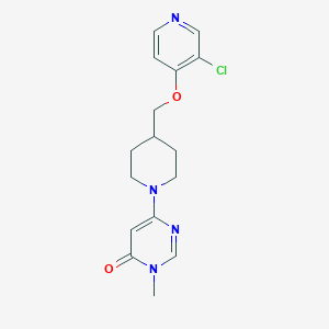 6-(4-{[(3-chloropyridin-4-yl)oxy]methyl}piperidin-1-yl)-3-methyl-3,4-dihydropyrimidin-4-one - 2640958-44-5