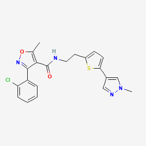 3-(2-chlorophenyl)-5-methyl-N-{2-[5-(1-methyl-1H-pyrazol-4-yl)thiophen-2-yl]ethyl}-1,2-oxazole-4-carboxamide - 2640979-85-5