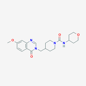 4-[(7-methoxy-4-oxo-3,4-dihydroquinazolin-3-yl)methyl]-N-(oxan-4-yl)piperidine-1-carboxamide - 2640822-36-0