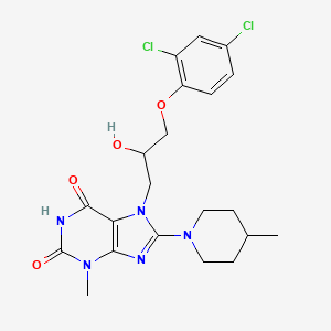 7-[3-(2,4-dichlorophenoxy)-2-hydroxypropyl]-3-methyl-8-(4-methylpiperidin-1-yl)-2,3,6,7-tetrahydro-1H-purine-2,6-dione - 923131-54-8