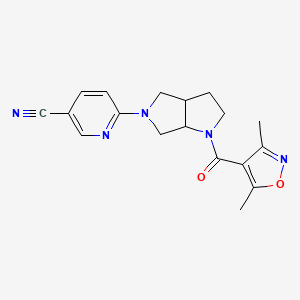 6-[1-(3,5-dimethyl-1,2-oxazole-4-carbonyl)-octahydropyrrolo[2,3-c]pyrrol-5-yl]pyridine-3-carbonitrile - 2549037-33-2