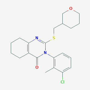 3-(3-chloro-2-methylphenyl)-2-{[(oxan-3-yl)methyl]sulfanyl}-3,4,5,6,7,8-hexahydroquinazolin-4-one - 2640951-90-0