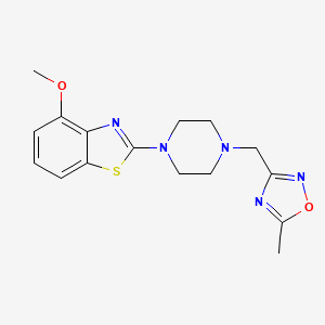 4-methoxy-2-{4-[(5-methyl-1,2,4-oxadiazol-3-yl)methyl]piperazin-1-yl}-1,3-benzothiazole - 2640822-69-9