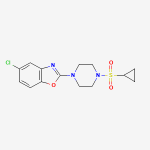 5-chloro-2-[4-(cyclopropanesulfonyl)piperazin-1-yl]-1,3-benzoxazole - 2640971-91-9