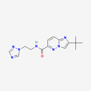 2-tert-butyl-N-[2-(1H-1,2,4-triazol-1-yl)ethyl]imidazo[1,2-b]pyridazine-6-carboxamide - 2640948-75-8