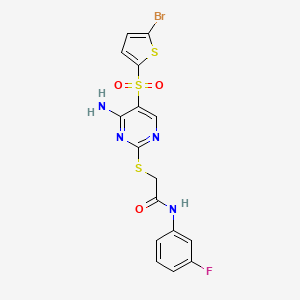 2-({4-amino-5-[(5-bromothiophen-2-yl)sulfonyl]pyrimidin-2-yl}sulfanyl)-N-(3-fluorophenyl)acetamide - 1223998-42-2