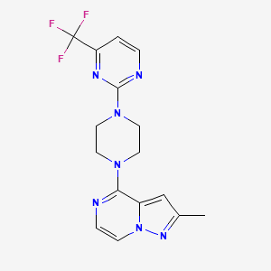 2-(4-{2-methylpyrazolo[1,5-a]pyrazin-4-yl}piperazin-1-yl)-4-(trifluoromethyl)pyrimidine - 2640845-46-9