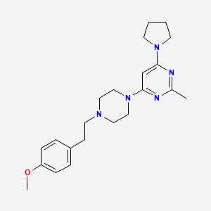 4-{4-[2-(4-methoxyphenyl)ethyl]piperazin-1-yl}-2-methyl-6-(pyrrolidin-1-yl)pyrimidine - 2640965-56-4