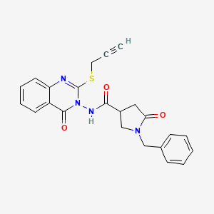 1-benzyl-5-oxo-N-[4-oxo-2-(prop-2-yn-1-ylsulfanyl)-3,4-dihydroquinazolin-3-yl]pyrrolidine-3-carboxamide - 2640957-70-4