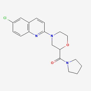 6-chloro-2-[2-(pyrrolidine-1-carbonyl)morpholin-4-yl]quinoline - 2640962-19-0