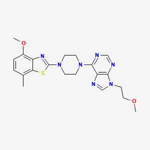 6-[4-(4-methoxy-7-methyl-1,3-benzothiazol-2-yl)piperazin-1-yl]-9-(2-methoxyethyl)-9H-purine - 2640889-69-4