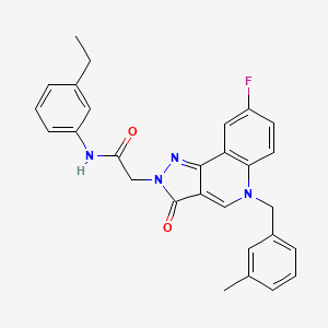 N-(3-ethylphenyl)-2-{8-fluoro-5-[(3-methylphenyl)methyl]-3-oxo-2H,3H,5H-pyrazolo[4,3-c]quinolin-2-yl}acetamide - 931737-33-6
