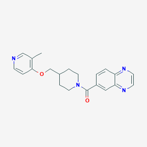 6-(4-{[(3-methylpyridin-4-yl)oxy]methyl}piperidine-1-carbonyl)quinoxaline - 2640892-42-6
