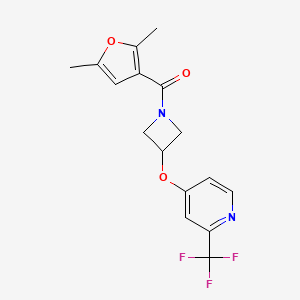 4-{[1-(2,5-dimethylfuran-3-carbonyl)azetidin-3-yl]oxy}-2-(trifluoromethyl)pyridine - 2640979-52-6