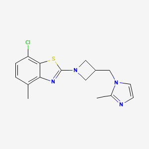 7-chloro-4-methyl-2-{3-[(2-methyl-1H-imidazol-1-yl)methyl]azetidin-1-yl}-1,3-benzothiazole - 2640978-32-9