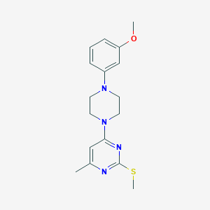 4-[4-(3-methoxyphenyl)piperazin-1-yl]-6-methyl-2-(methylsulfanyl)pyrimidine - 2640845-78-7