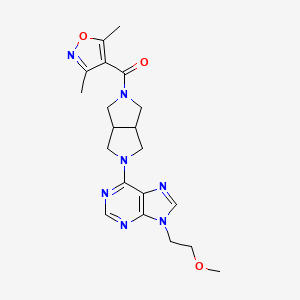 6-[5-(3,5-dimethyl-1,2-oxazole-4-carbonyl)-octahydropyrrolo[3,4-c]pyrrol-2-yl]-9-(2-methoxyethyl)-9H-purine - 2640956-58-5