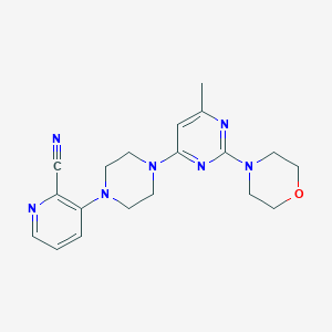 3-{4-[6-methyl-2-(morpholin-4-yl)pyrimidin-4-yl]piperazin-1-yl}pyridine-2-carbonitrile - 2640831-05-4