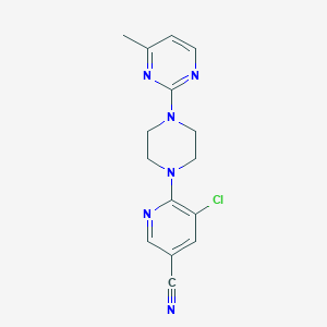 5-chloro-6-[4-(4-methylpyrimidin-2-yl)piperazin-1-yl]pyridine-3-carbonitrile - 2640977-38-2