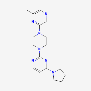 2-[4-(6-methylpyrazin-2-yl)piperazin-1-yl]-4-(pyrrolidin-1-yl)pyrimidine - 2640884-90-6