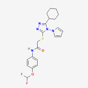 2-{[5-cyclohexyl-4-(1H-pyrrol-1-yl)-4H-1,2,4-triazol-3-yl]sulfanyl}-N-[4-(difluoromethoxy)phenyl]acetamide - 896313-13-6