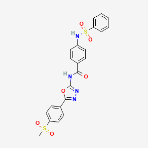 4-benzenesulfonamido-N-[5-(4-methanesulfonylphenyl)-1,3,4-oxadiazol-2-yl]benzamide - 886915-28-2