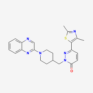 6-(2,4-dimethyl-1,3-thiazol-5-yl)-2-{[1-(quinoxalin-2-yl)piperidin-4-yl]methyl}-2,3-dihydropyridazin-3-one - 2640947-74-4