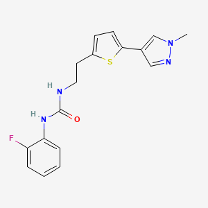 1-(2-fluorophenyl)-3-{2-[5-(1-methyl-1H-pyrazol-4-yl)thiophen-2-yl]ethyl}urea - 2640977-37-1