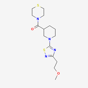 4-{1-[3-(2-methoxyethyl)-1,2,4-thiadiazol-5-yl]piperidine-3-carbonyl}thiomorpholine - 2640893-13-4