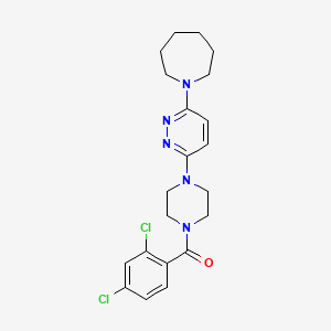1-{6-[4-(2,4-dichlorobenzoyl)piperazin-1-yl]pyridazin-3-yl}azepane - 898406-49-0