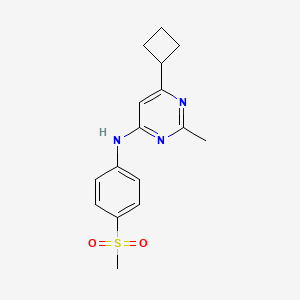 6-cyclobutyl-N-(4-methanesulfonylphenyl)-2-methylpyrimidin-4-amine - 2640936-08-7