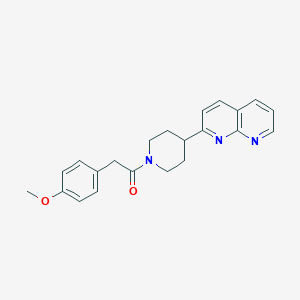 2-(4-methoxyphenyl)-1-[4-(1,8-naphthyridin-2-yl)piperidin-1-yl]ethan-1-one - 2640835-30-7
