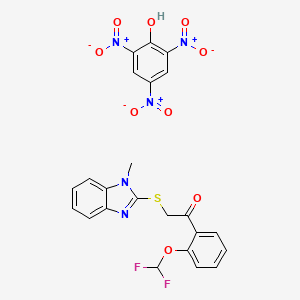 1-[2-(difluoromethoxy)phenyl]-2-[(1-methyl-1H-1,3-benzodiazol-2-yl)sulfanyl]ethan-1-one; 2,4,6-trinitrophenol - 381165-88-4