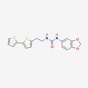 1-(2H-1,3-benzodioxol-5-yl)-3-(2-{[2,2'-bithiophene]-5-yl}ethyl)urea - 2640889-79-6
