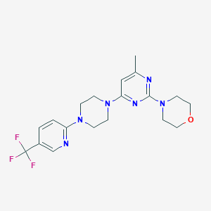 4-(4-methyl-6-{4-[5-(trifluoromethyl)pyridin-2-yl]piperazin-1-yl}pyrimidin-2-yl)morpholine - 2549053-99-6