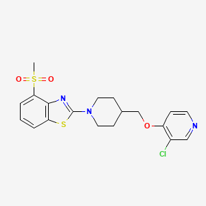 2-(4-{[(3-chloropyridin-4-yl)oxy]methyl}piperidin-1-yl)-4-methanesulfonyl-1,3-benzothiazole - 2640843-83-8