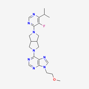 6-{5-[5-fluoro-6-(propan-2-yl)pyrimidin-4-yl]-octahydropyrrolo[3,4-c]pyrrol-2-yl}-9-(2-methoxyethyl)-9H-purine - 2640961-78-8