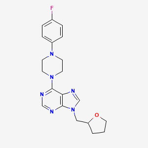 6-[4-(4-fluorophenyl)piperazin-1-yl]-9-[(oxolan-2-yl)methyl]-9H-purine - 2640949-35-3
