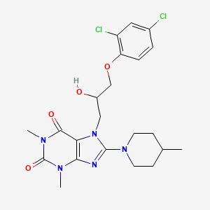 7-[3-(2,4-dichlorophenoxy)-2-hydroxypropyl]-1,3-dimethyl-8-(4-methylpiperidin-1-yl)-2,3,6,7-tetrahydro-1H-purine-2,6-dione - 923132-36-9