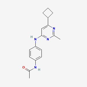 N-{4-[(6-cyclobutyl-2-methylpyrimidin-4-yl)amino]phenyl}acetamide - 2640947-35-7